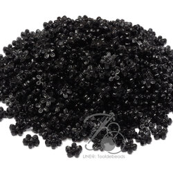 ลูกปัดอะคริลิค 9มม. ลายดอกซากุระ สีดำ (500 กรัม) SKU-14236