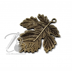 จี้เหล็ก 142 35*42มม. ลายใบไม้ สีสนิม (1 ชิ้น) SKU-00491