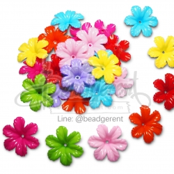 ลูกปัดอะคริลิค 32มม. ดอกชบา (15 กรัม) SKU-05051