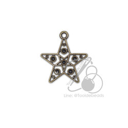 จี้เหล็ก 585 30มม. ลายดาวฉลุ สีสนิม (1 ชิ้น) SKU-16780