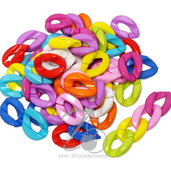 โซ่ต่ออะคริลิค 25มม. สีสด (100 กรัม) SKU-04334