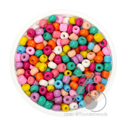 OK Brand ลูกปัดเม็ดทราย 6/0 โทนด้าน คละสี (450 กรัม) SKU-08227