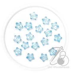 ลูกปัดอะคิริค 12มม. ลายดาว สีฟ้าใส (100 กรัม) SKU-17058