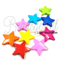 ลูกปัดอะคริลิค 25มม. ลายดาวแบน (15 กรัม) SKU-05003