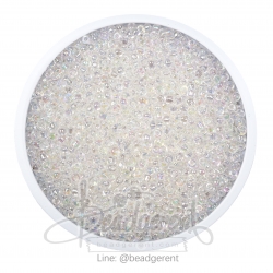 ลูกปัดเม็ดทราย 12/0 โทนรุ้ง สีขาว (450 กรัม) SKU-04124