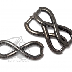 จี้เหล็ก 104 35มม. ลาย infinity สีรมดำ (1 ชิ้น) SKU-00388