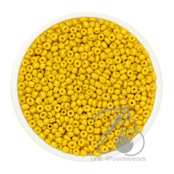 OK Brand ลูกปัดเม็ดทราย 12/0 โทนด้าน สีเหลืองมุก (450 กรัม) SKU-08415