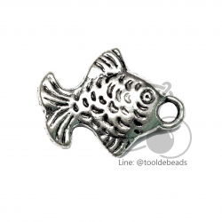 ลูกปัดโรเดียม 160 15มม. ลายปลา (1 ชิ้น) SKU-03389