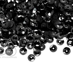 เลื่อมจาน 6มม. สีดำ (500 กรัม) SKU-09737