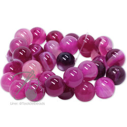 หิน Pink Agate 12มม. (32 เม็ด) SKU-01254