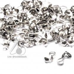 ตัวปิดปม สีนิกเกิ้ล (80 ชิ้น) SKU-01108