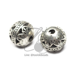 ลูกปัดโรเดียม 137 8มม. ทรงกลมฉลุ (1 ชิ้น) SKU-03322