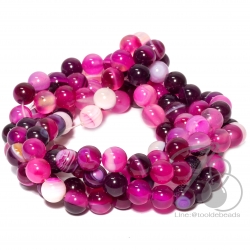 หิน Pink Agate 6มม. (60 เม็ด) SKU-01255