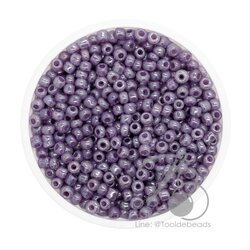 OK Brand ลูกปัดเม็ดทราย 8/0 โทนมุก สีม่วงเข้ม (450 กรัม) SKU-08903