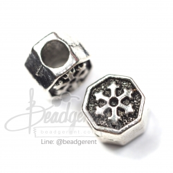 ลูกปัดโรเดียม 168 8*11มม. ลายหิมะ (1 ชิ้น) SKU-03416