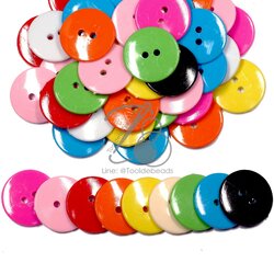 กระดุม จานบิน คละสี (10 กรัม) SKU-09776