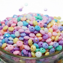 ลูกปัดพาสเทล 6มม. ลายจานบินเจีย (10 กรัม) SKU-01502
