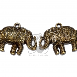 จี้อะคริลิค 51*35มม. ลายช้างลาย สีสนิม (500 กรัม) SKU-05874