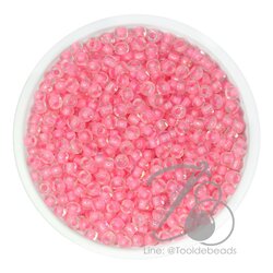 ลูกปัดเม็ดทราย 8/0 สอดไส้ สีโอรส (450 กรัม) SKU-08681