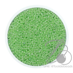 ลูกปัดเม็ดทราย 12/0 โทนมุก สีเขียว (450 กรัม) SKU-07993