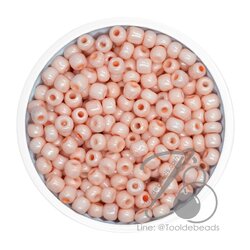 OK Brand ลูกปัดเม็ดทราย 6/0 โทนมุกด้าน สีส้ม (450 กรัม) SKU-09100