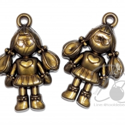 จี้อะคริลิค 34*45มม. ลายเด็กผู้หญิง สีสนิม (500 กรัม) SKU-05904