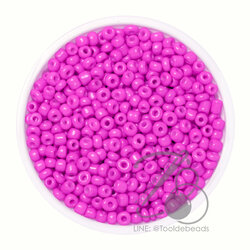 OK Brand ลูกปัดเม็ดทราย 8/0 โทนด้าน สีชมพูเข้ม (450 กรัม) SKU-08155