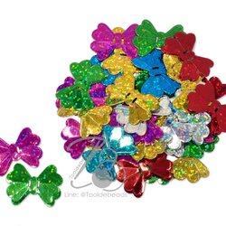 เลื่อมโบว์ดิสโก้ 24*32มม. คละสี (500 กรัม) SKU-09885