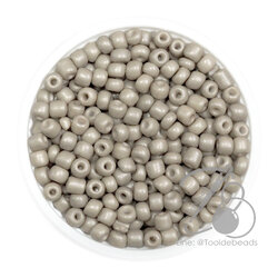 OK Brand ลูกปัดเม็ดทราย 6/0 โทนมุกด้าน สีเทาบลอนด์ (15 กรัม) SKU-14885