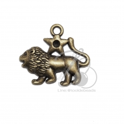 จี้เหล็ก 509 24*17มม. ราศีสิงห์ สีสนิม (1 ชิ้น) SKU-06134