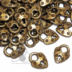 จี้อะคริลิค 15*19มม. ลายกุญแจ สีสนิม (500 กรัม) SKU-03095