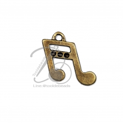 จี้เหล็ก 183 21*25มม. ลายตัวโน้ต สีสนิม (1 ชิ้น) SKU-00558