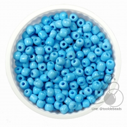 ลูกปัดเม็ดทราย 6/0 โทนด้าน สีฟ้า (450 กรัม) SKU-03831