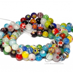 ลูกปัดญี่ปุ่น 8มม. (46 เม็ด) SKU-16933