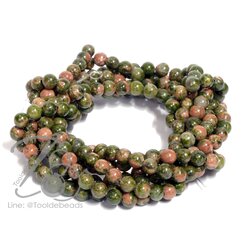 หิน Unakite 4มม. (84 เม็ด) SKU-09306