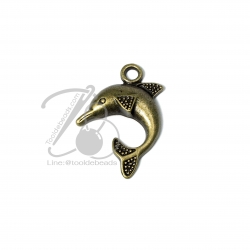 จี้เหล็ก 152 25*31มม. ลายปลาโลมา สีสนิม (1 ชิ้น) SKU-00523