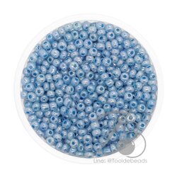 OK Brand ลูกปัดเม็ดทราย 8/0 โทนมุก สีฟ้า (450 กรัม) SKU-08894