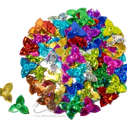 เลื่อมใบไม้ดิสโก้ 16มม. สามแฉก (500 กรัม) SKU-07152