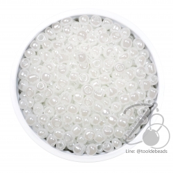 ลูกปัดเม็ดทราย 6/0 โทนมุก สีขาว (450 กรัม) SKU-03850