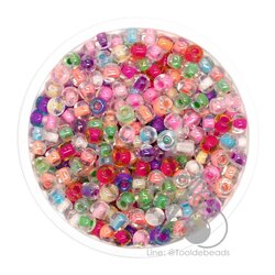 ลูกปัดเม็ดทราย 6/0 สอดไส้ คละสี (450 กรัม) SKU-08978