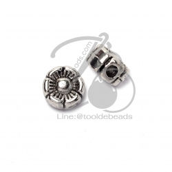 ลูกปัดโรเดียม 148 6มม. ลายดอกบ๋วย (1 ชิ้น) SKU-03348