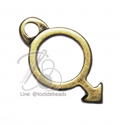 จี้เหล็ก 342 13*24มม. ลายผู้ชาย สีสนิม (1 ชิ้น) SKU-00814