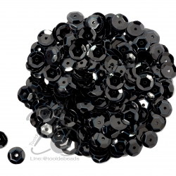 เลื่อมจาน สังกะสี 8มม. สีดำ (500 กรัม) SKU-04779