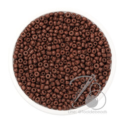 OK Brand ลูกปัดเม็ดทราย 12/0 โทนด้าน สีน้ำตาลแดง (450 กรัม) SKU-08367