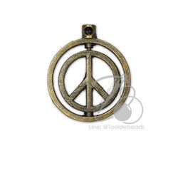 จี้เหล็ก 600 28มม. ลายPEACE สีสนิม (1 ชิ้น) SKU-16795