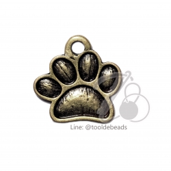 จี้เหล็ก 356 20*19มม. ลายเท้าสุนัข สีสนิม (1 ชิ้น) SKU-00831