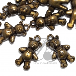 จี้อะคริลิค 15*25มม. ลายหมียืน สีสนิม (500 กรัม) SKU-03098