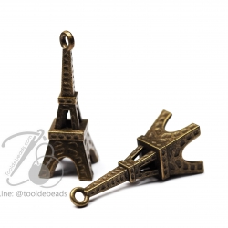 จี้เหล็ก 76 35มม. ลายหอไอเฟล สีสนิม (1 ชิ้น) SKU-00919