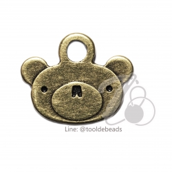 จี้เหล็ก 353 18*15มม. ลายหน้าหมี สีสนิม (1 ชิ้น) SKU-00826