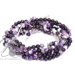 หิน Purple Agate 4มม. (90 เม็ด) SKU-09289